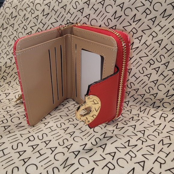 NWT JOLENE COUTURE Boutique Heart design Wallet Red with twist lock & zipper - Picture 8 of 8